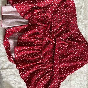 Heart printed red wrap skirt